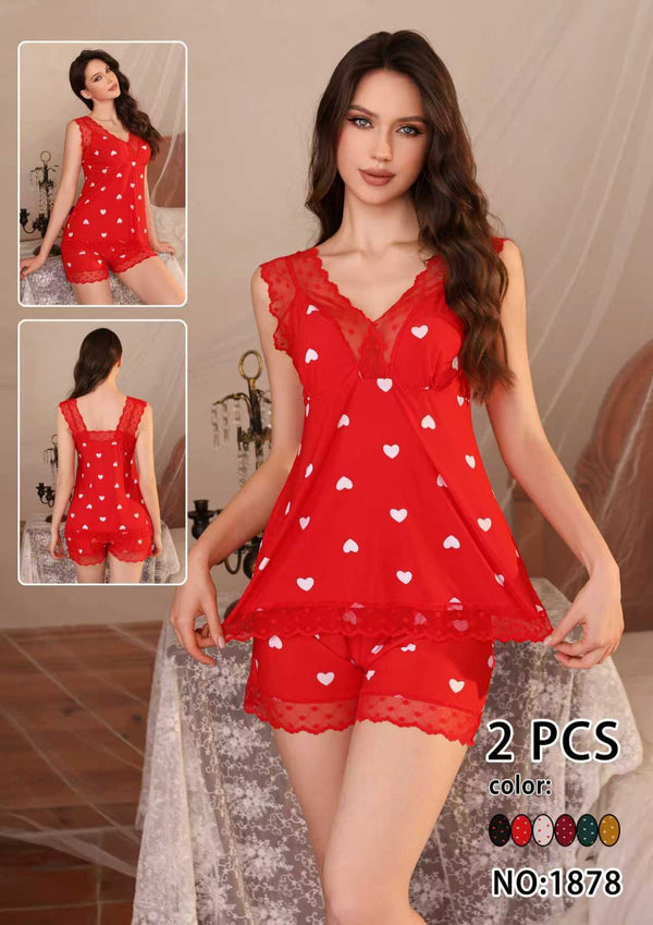 2 Pcs Womens Malai Net Fabric Nighty